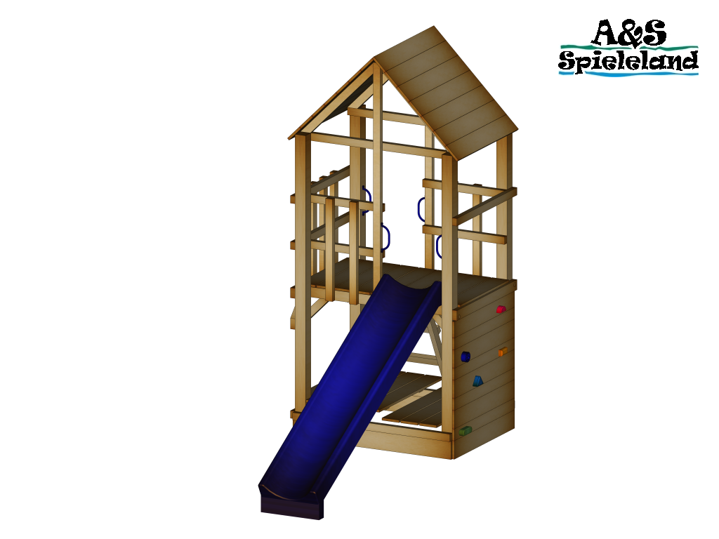 Rutsche Zubehör 2,5m 3m Wellenrutsche Anbaurutsche Kletterturm blau Spielturm 