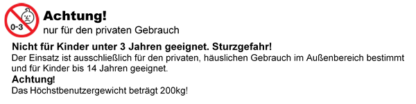 Nicht für Kinder unter 3 Jahren geeignet.